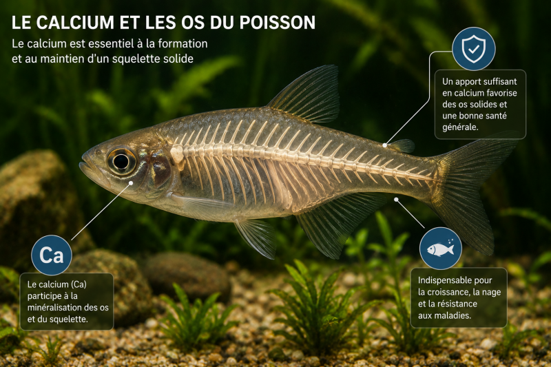 Le calcium et les os du poisson