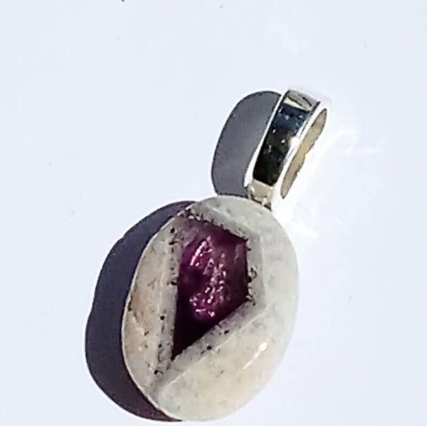 Amethyst in Stone Pendant