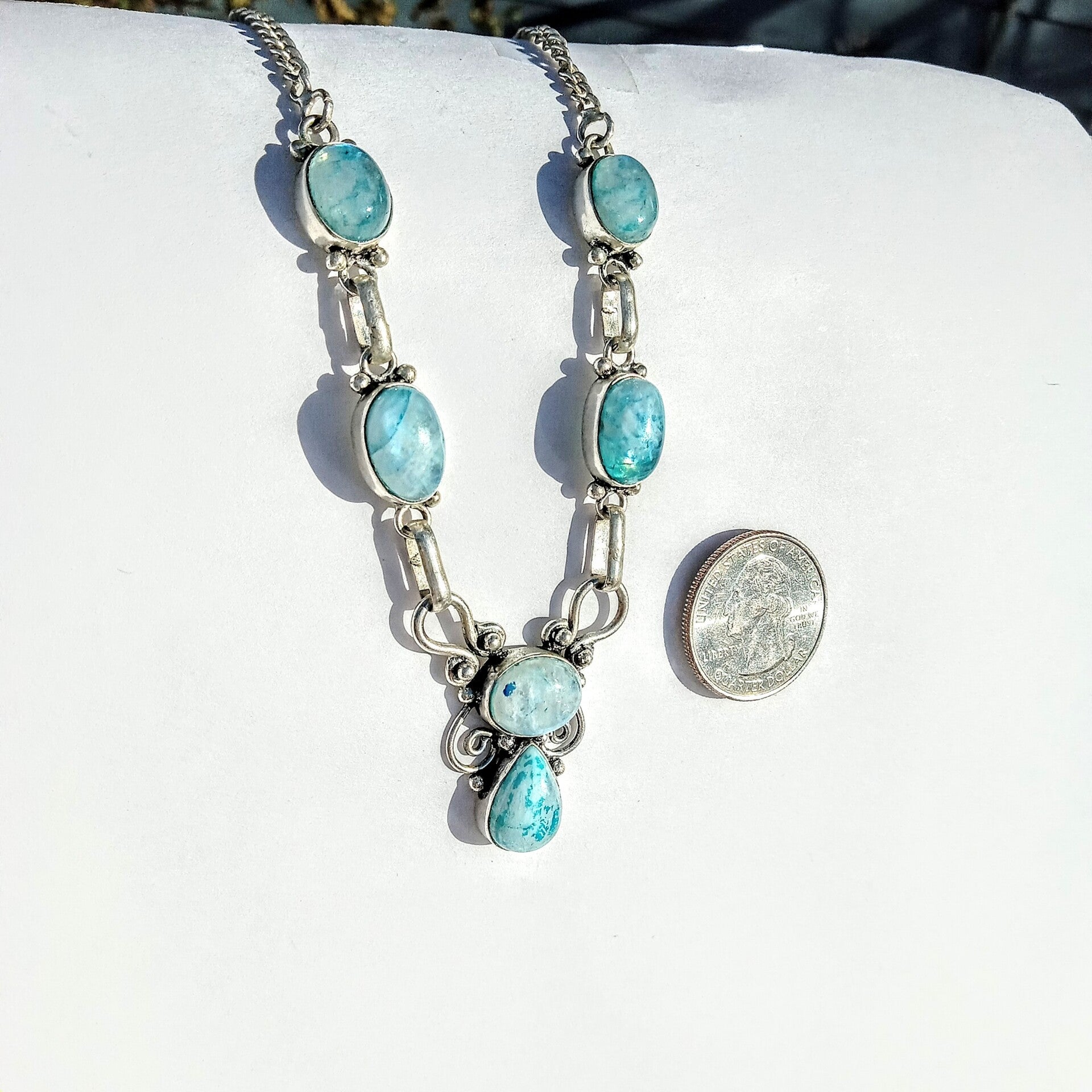 Natural Blue Moonstone Necklace