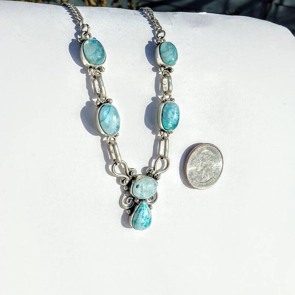 Natural Blue Moonstone Necklace