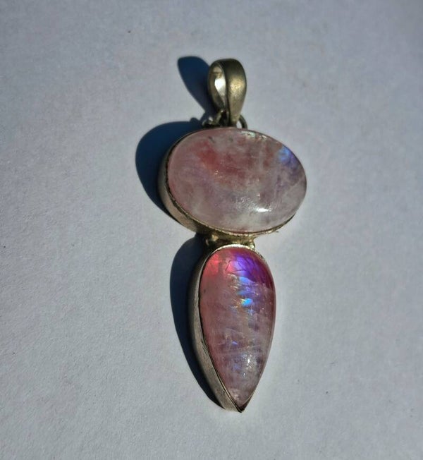 Natural Pink Moonstone Pendant