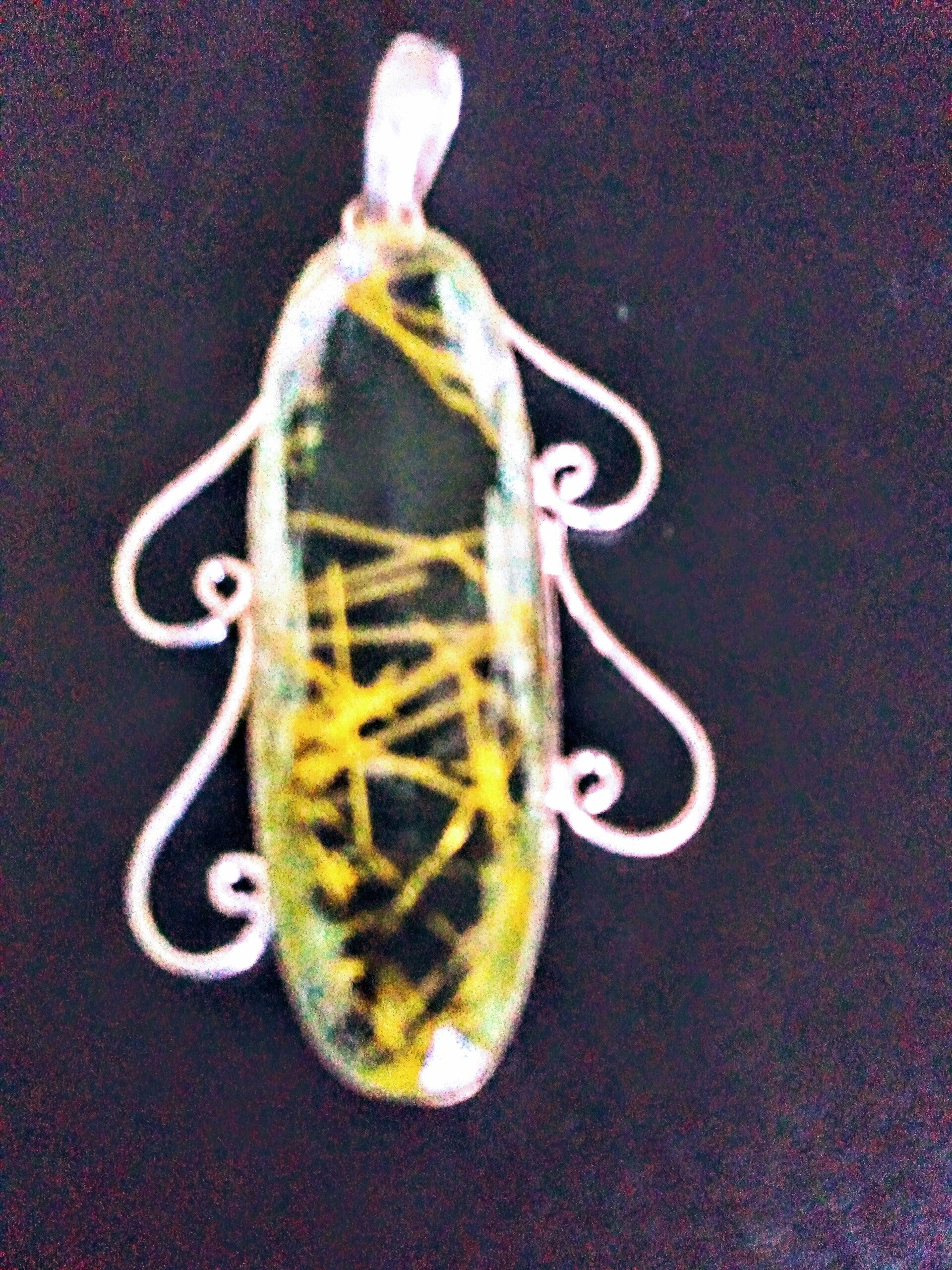 Gold Rutile Quarrz Sterling Silver Pendant