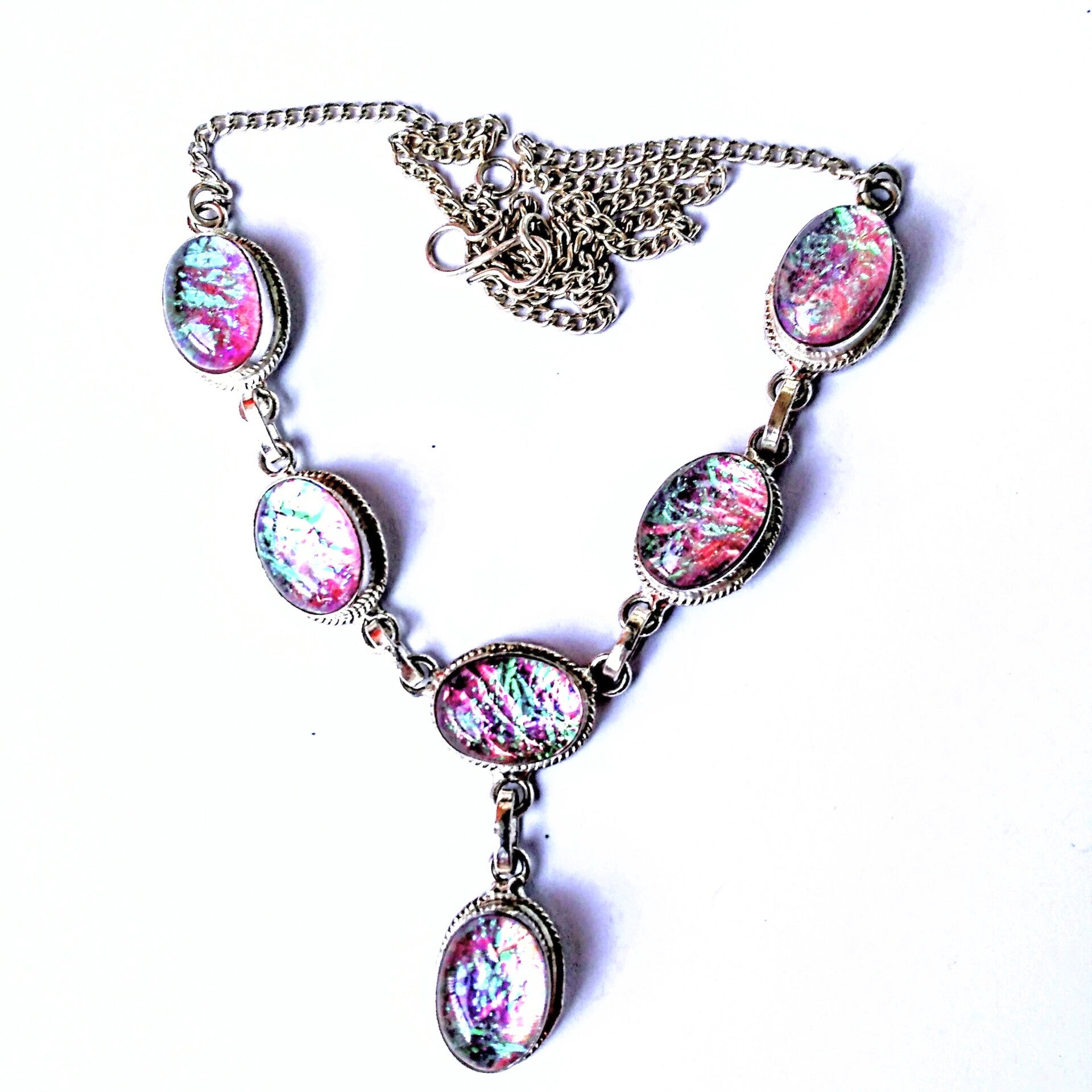Lightest Pink Triplicate Opal Necklace