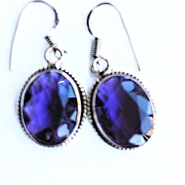 Purple Amethyst Quartz Earrings