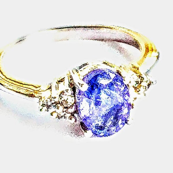 Natural Tanzanite Sterling Silver Ring