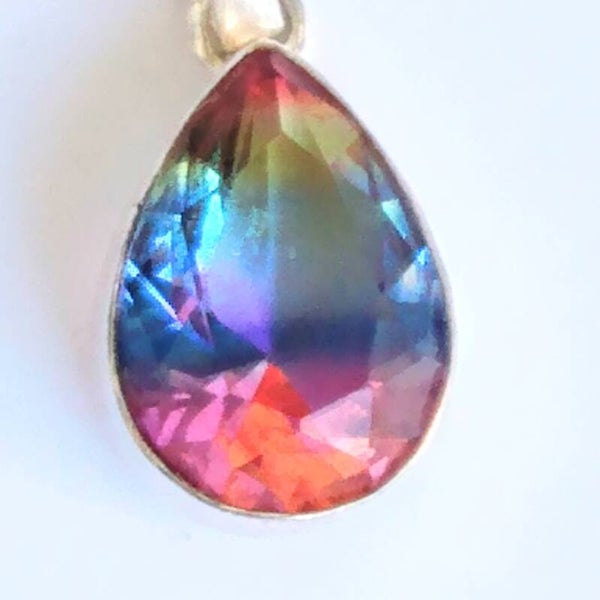 Quartz Faceted Sterling Silver Pendant