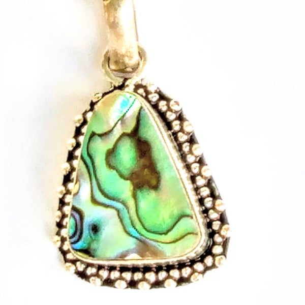 Natural Abalone Sterling Silver Pendant