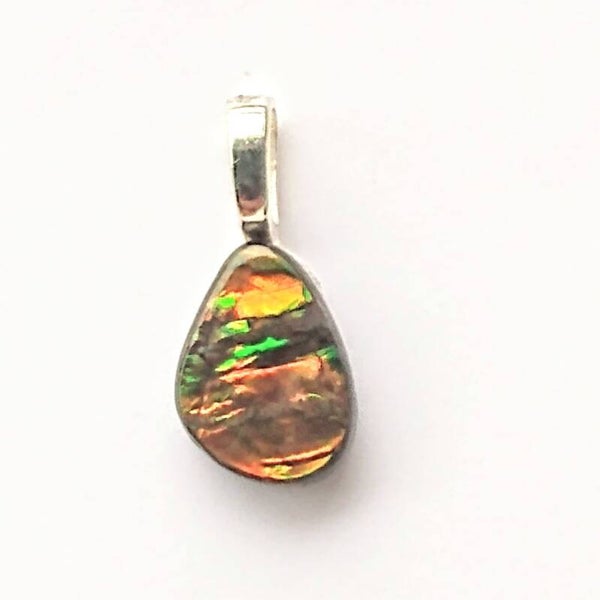 Natural Orange/Red Ammolite Pendant