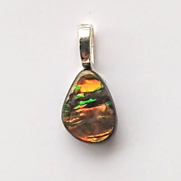 Orange/Green Ammolite Pendant