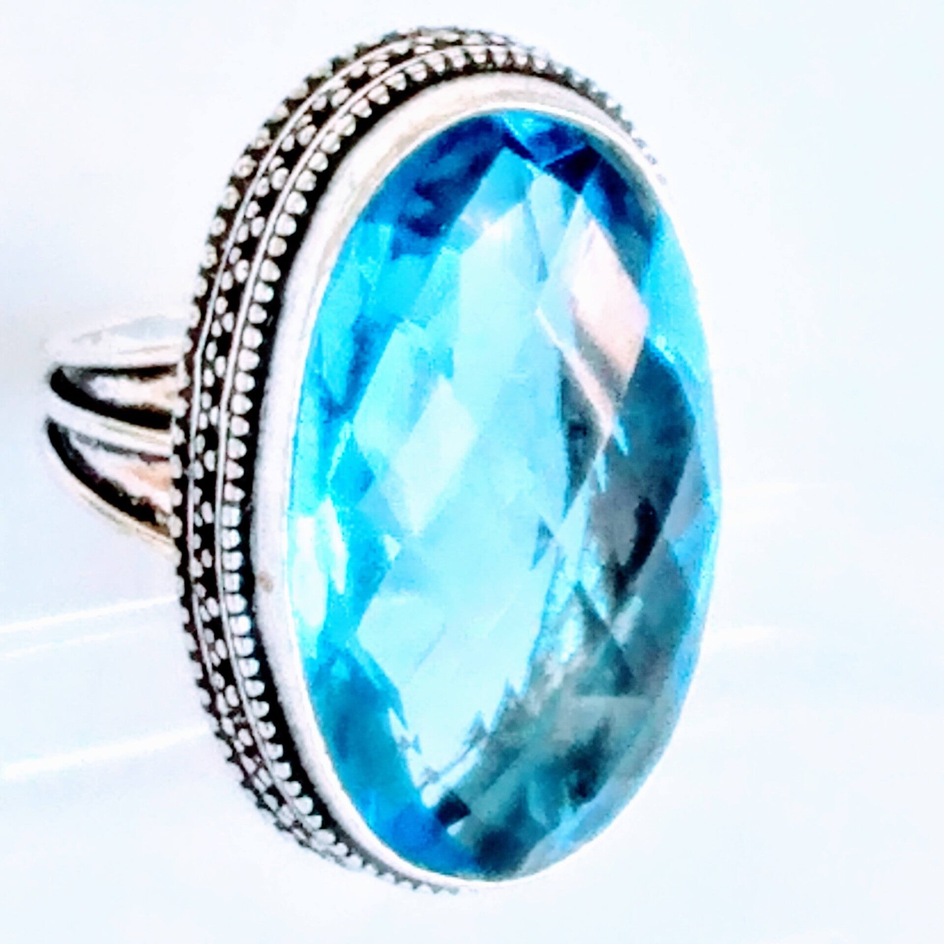 Blue Quartz Sterling Silver Ring