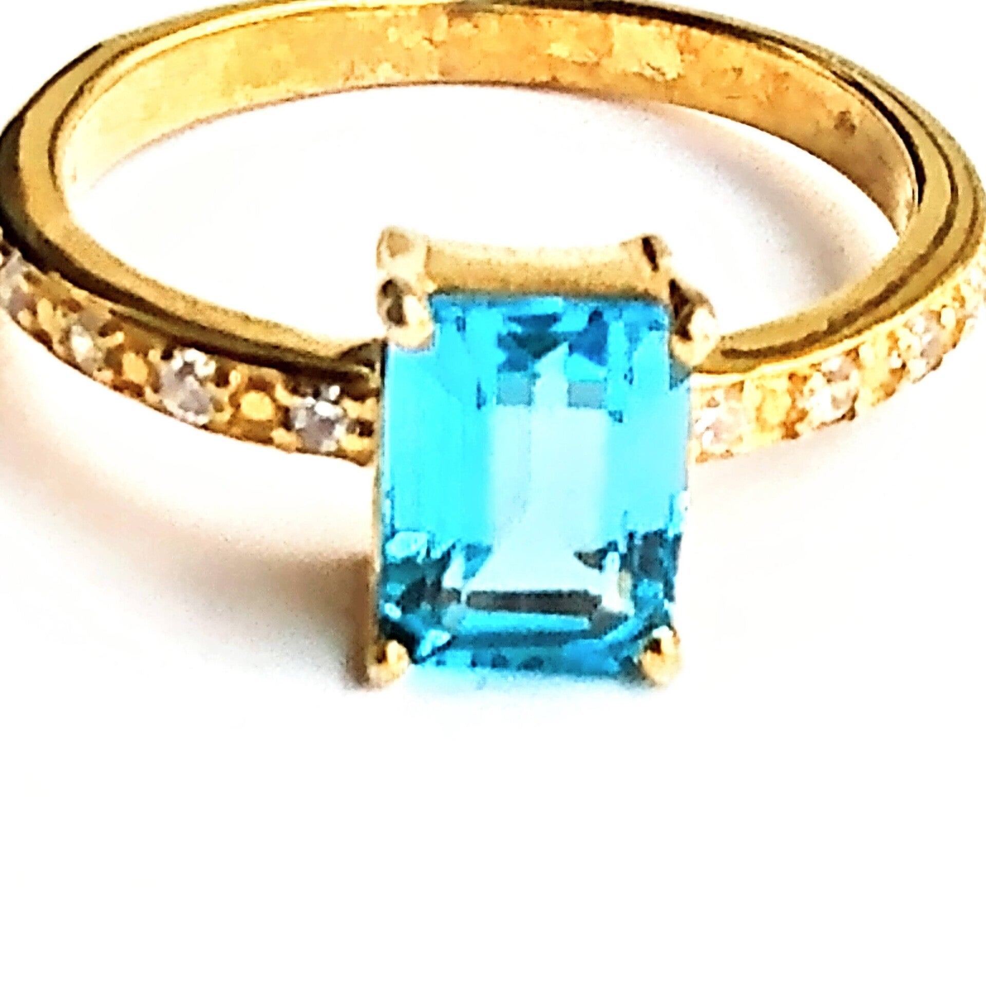 Natural Blue Topaz Sterling Silver Ring