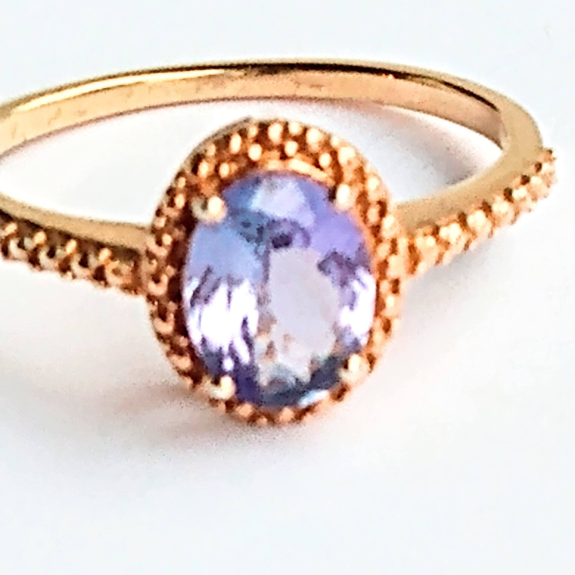 Natural Tanzanite Sterling Silver Rose Gold Ring