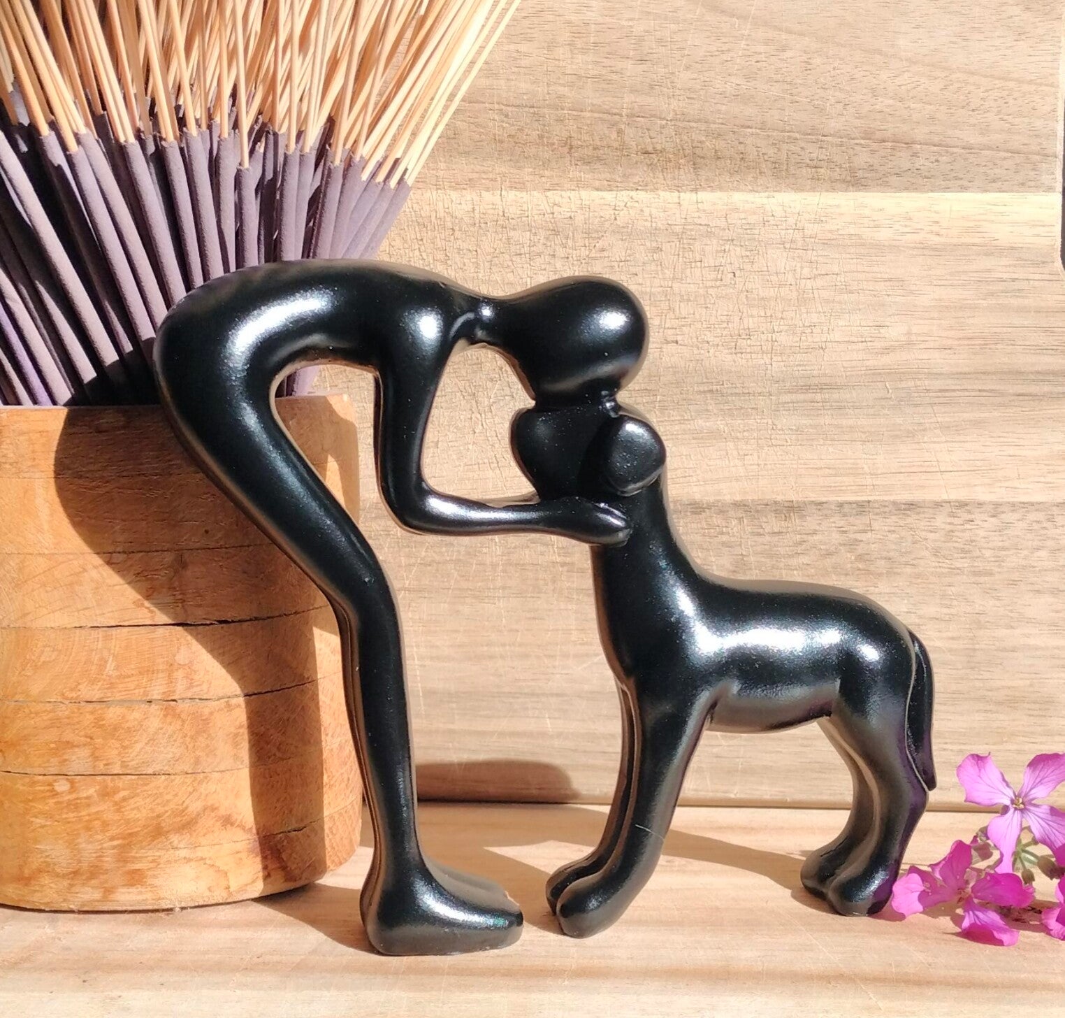 Beeldje man met hond