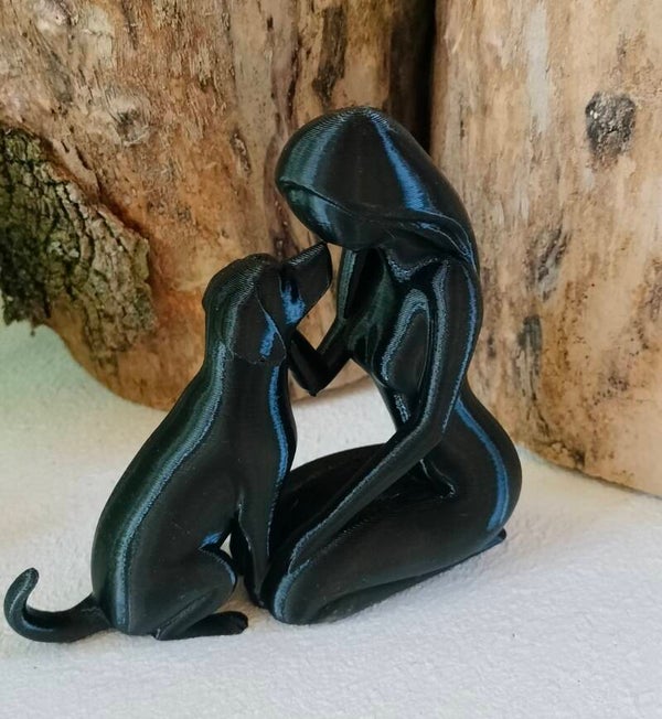 3D print Beeldje vrouw met hond
