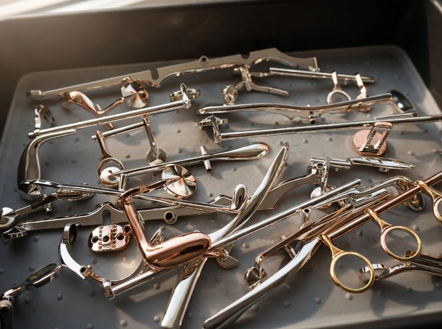 Clarinet keys prepared for restoration