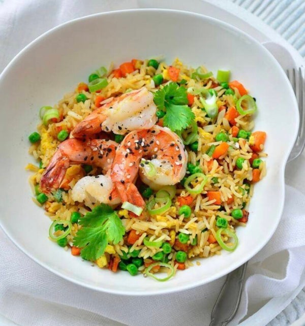 Gebakken rijst met scampi