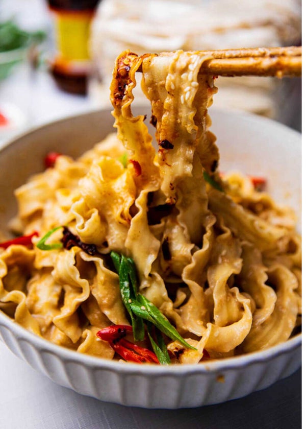 Knife noodles met tofu