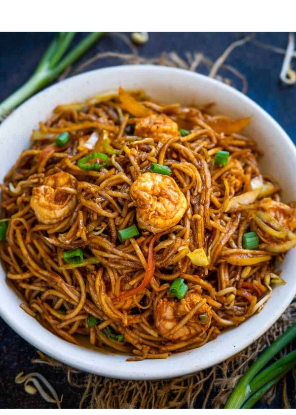 Noodles met scampi