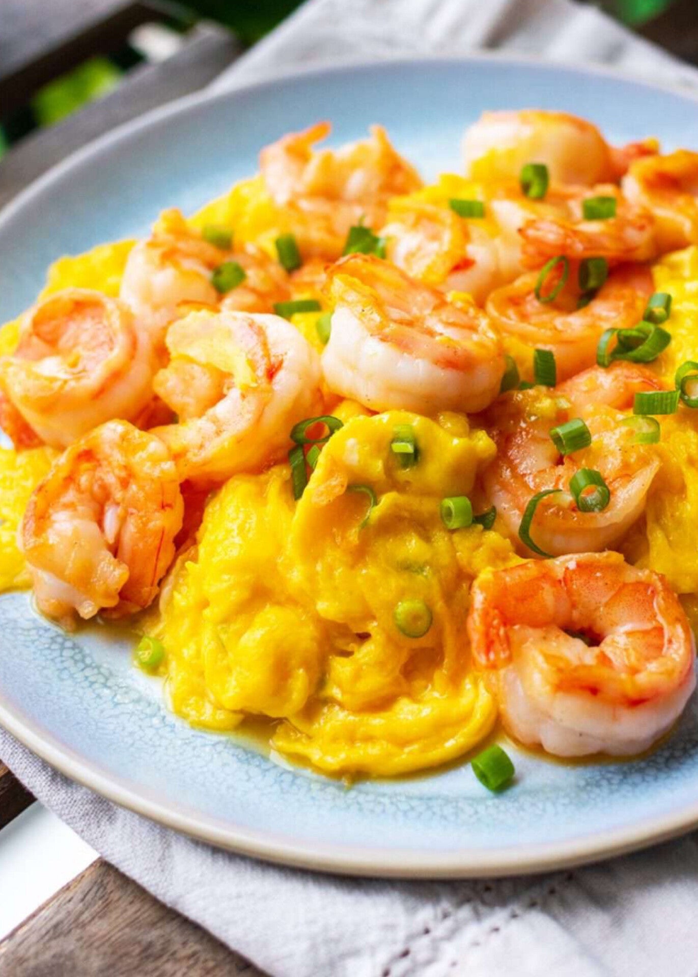Chinese omelet met scampi