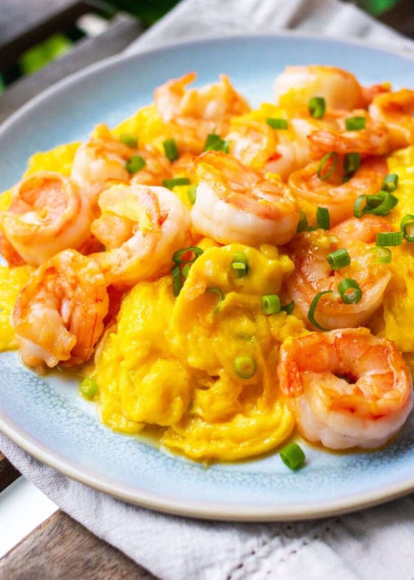 Chinese omelet met scampi