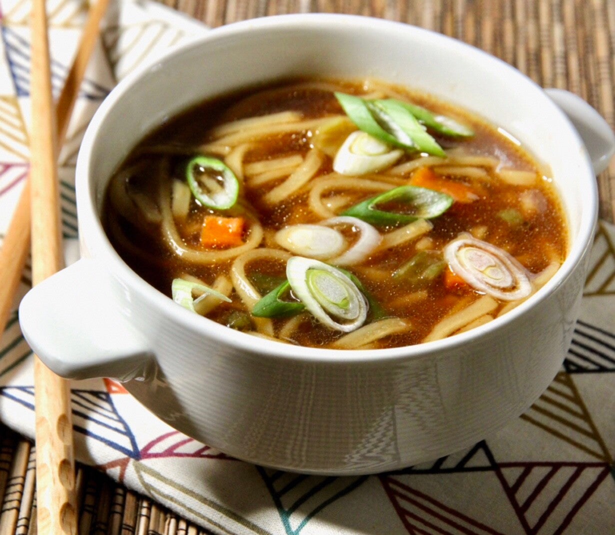 Beef noodles soep