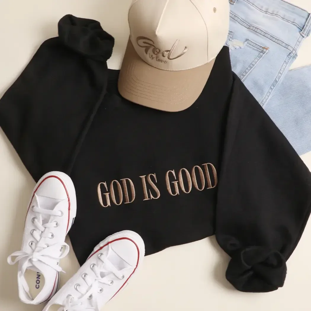 God Is Good Embroidered Heavyweight Sweatshirt