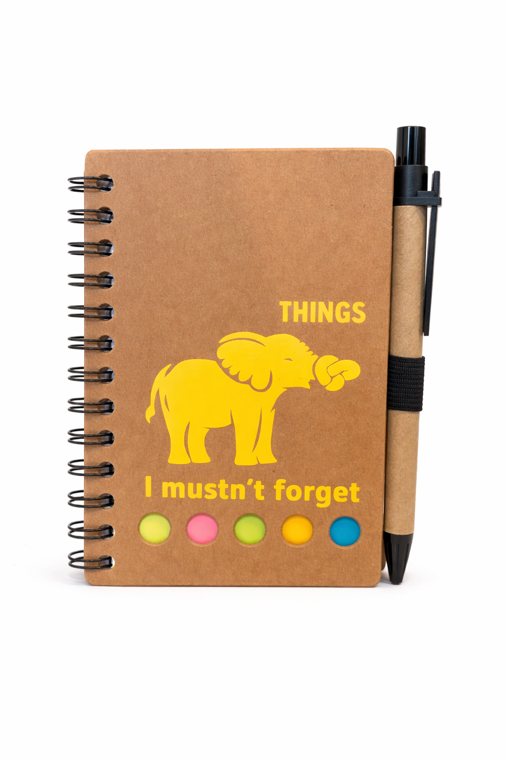 Yellow elephant post it pad & pen