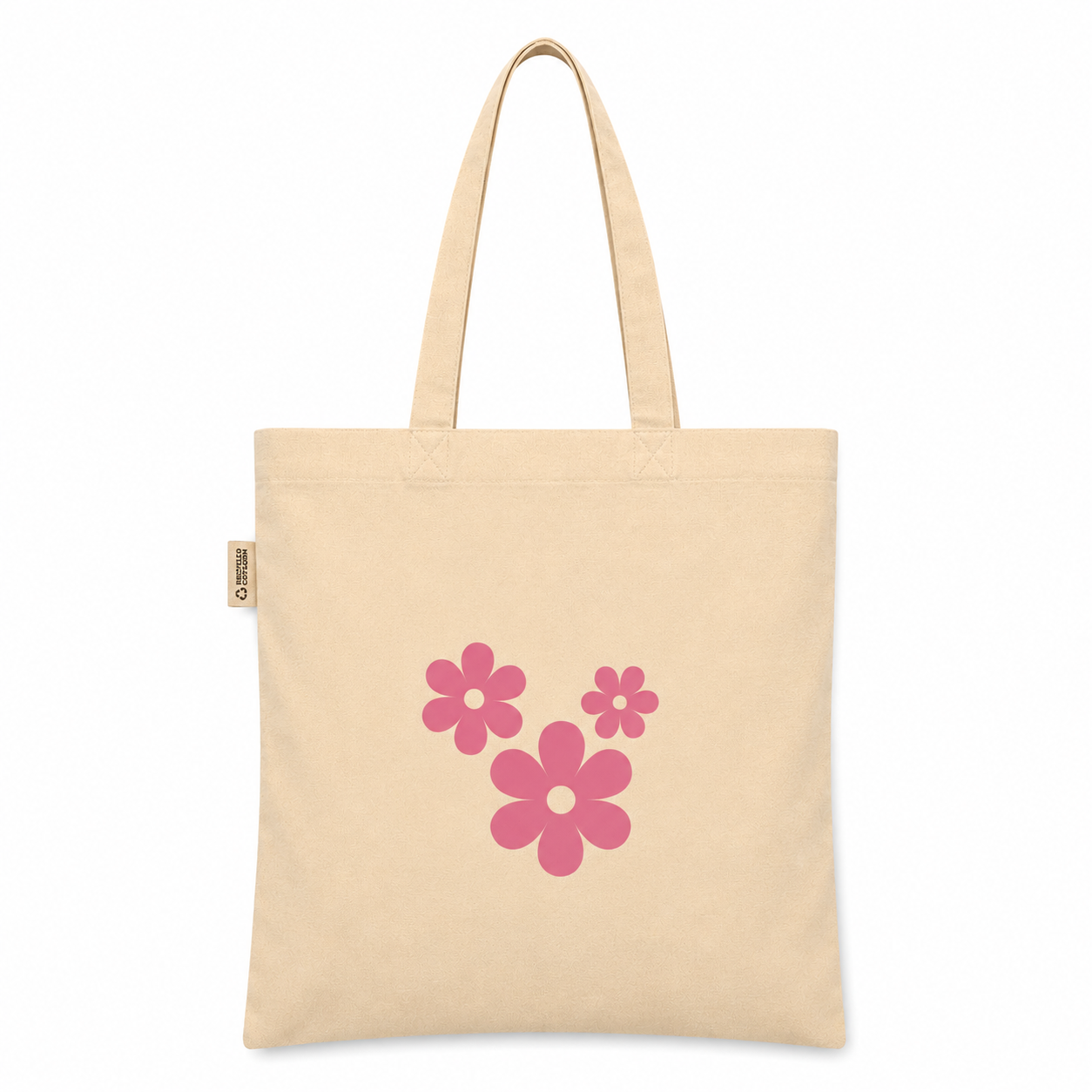 Pink funky flowers tote