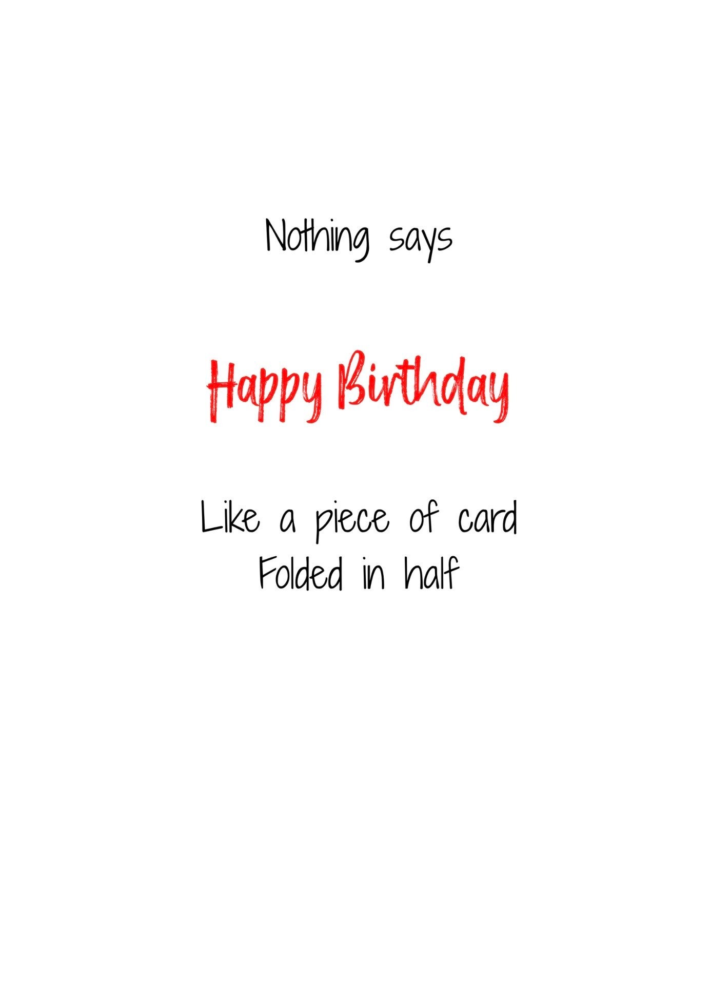 A piece of folded card