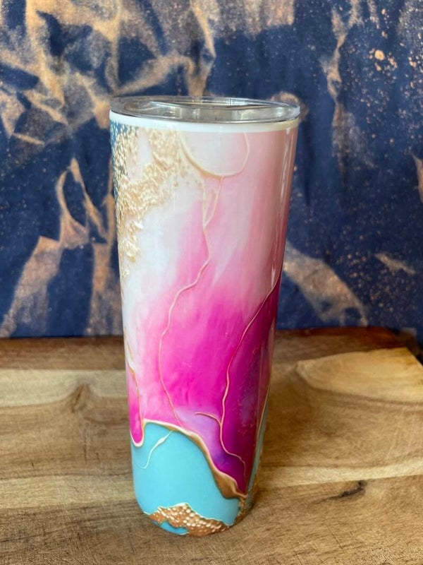 Pink & Blue Marble cup