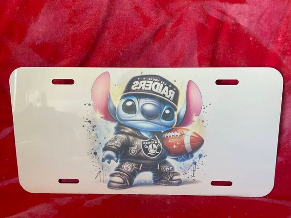 Raiders/ Stitch Metal License plate