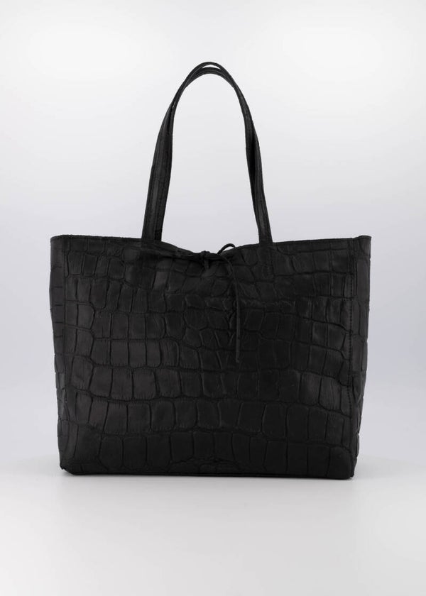 Nola Croco Print Leren  Hand/Schoudertas