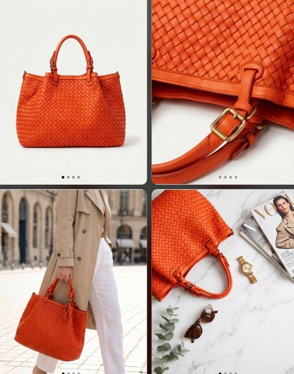 Soft leather woven