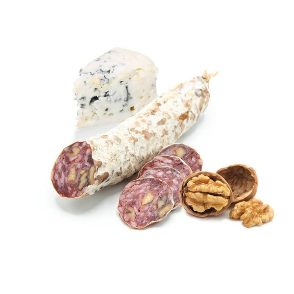 Franse worst met roquefort en walnoten