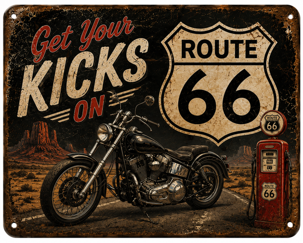 Wanddecoratie "Get your Kicks on route 66 Nr 2"