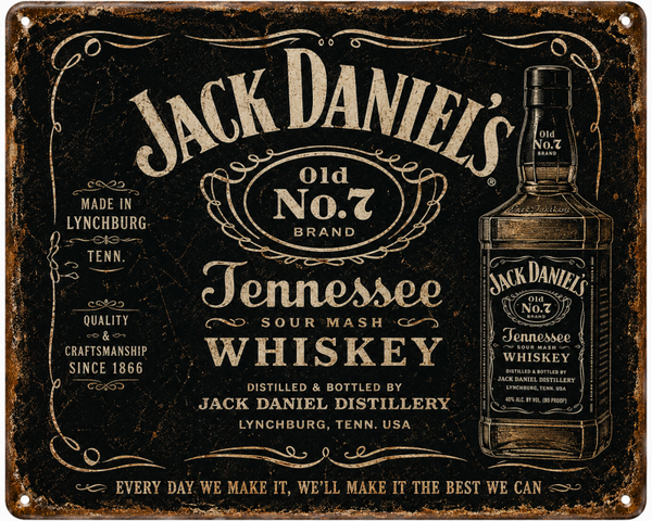 Jack Daniel's Vintage Metal Sign – Retro Whiskey Wall Decor