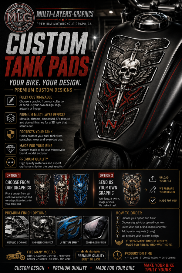 CUSTOM MOTORCYCLE TANK PAD – YOUR BIKE, YOUR DESIGN