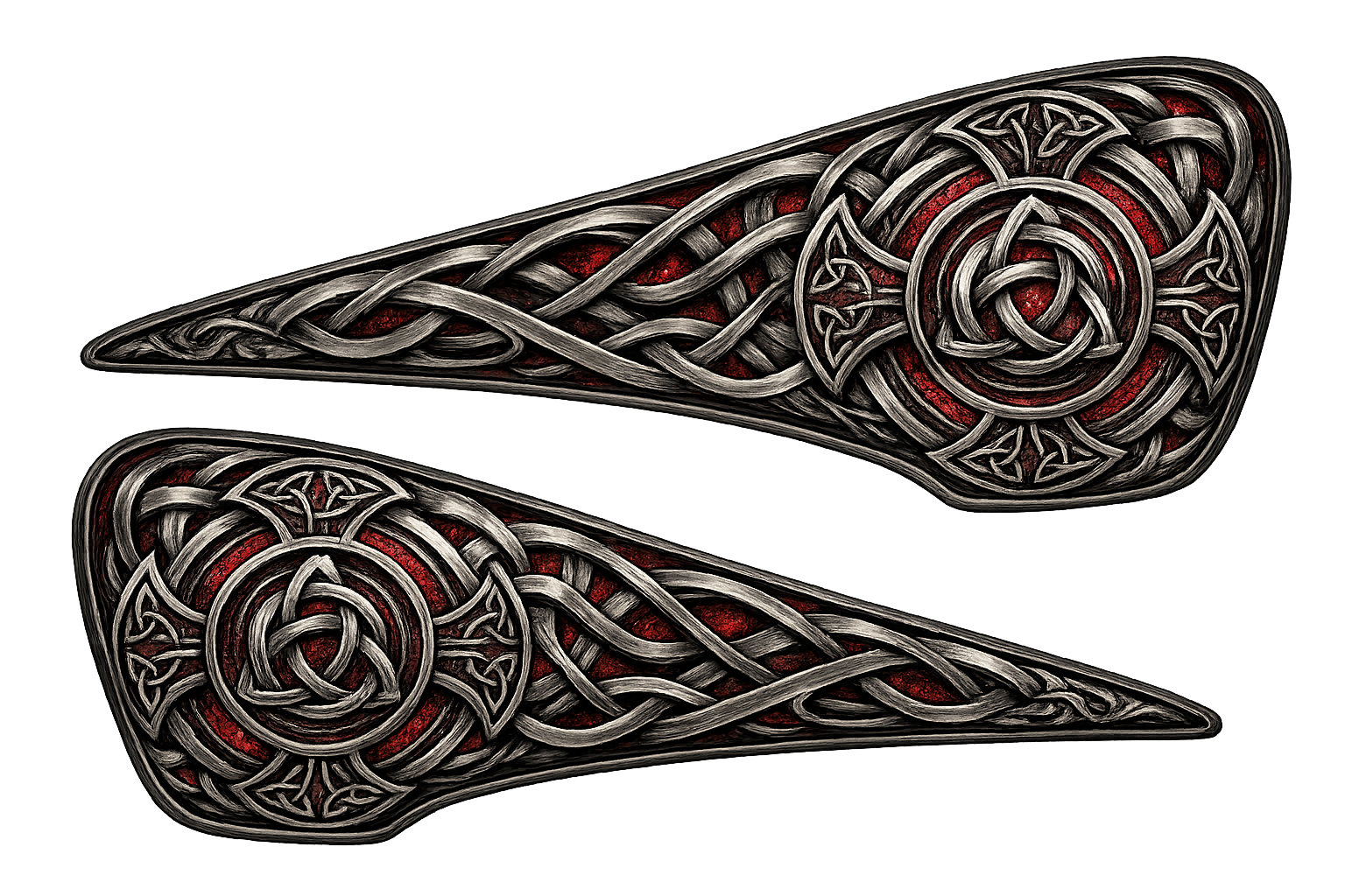 Set Motorcycle Fueltank Side Decals L&R Celtic Design