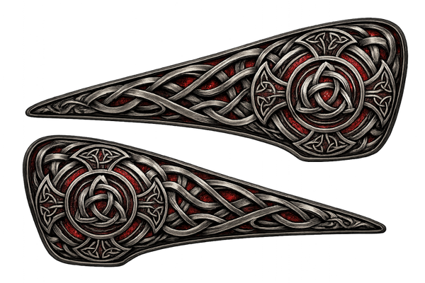 Set Motorcycle Fueltank Side Decals L&R Celtic Design