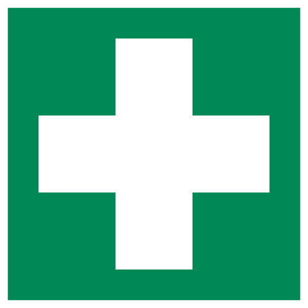 Eerste Hulp Sticker – EHBO Pictogram Groen/Wit -  ISO 7010 E003