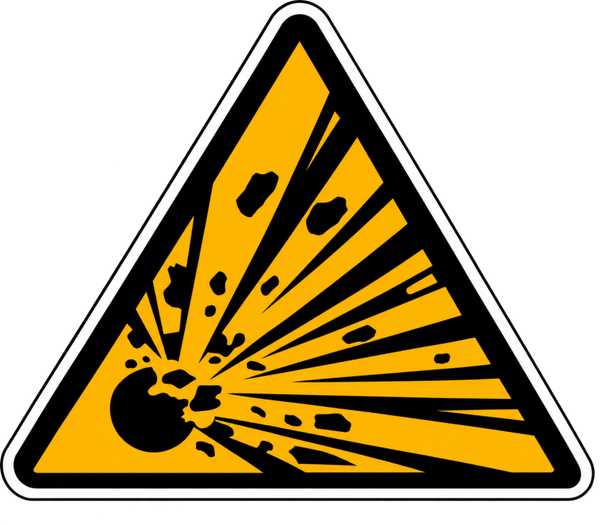 Explosiegevaar Waarschuwingssticker - ISO 7010 W002