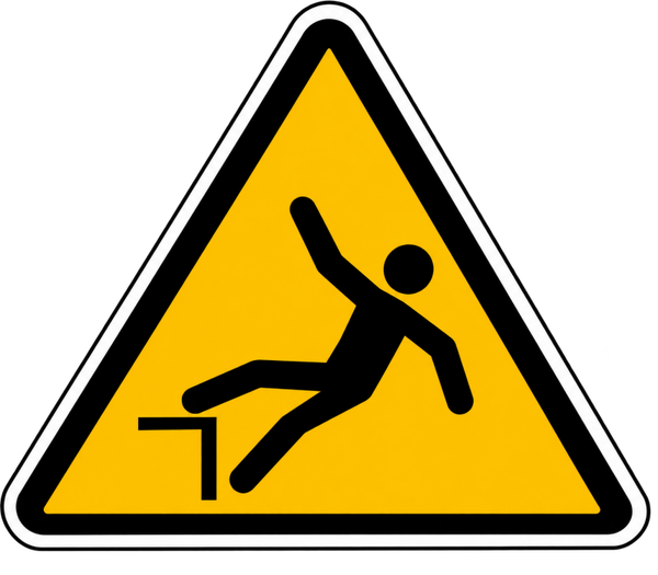 Struikelgevaar Waarschuwingssticker - ISO 7010 W008