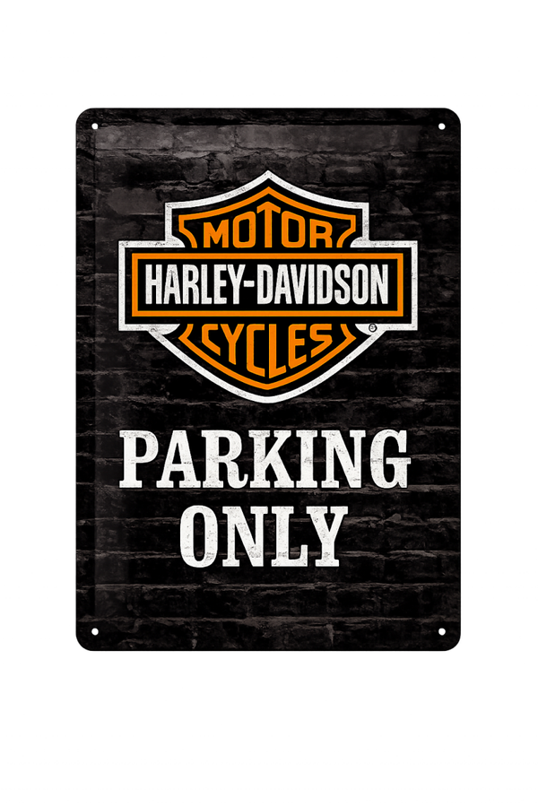 Wanddecoratie " Harley Motorcycle Parking Only"