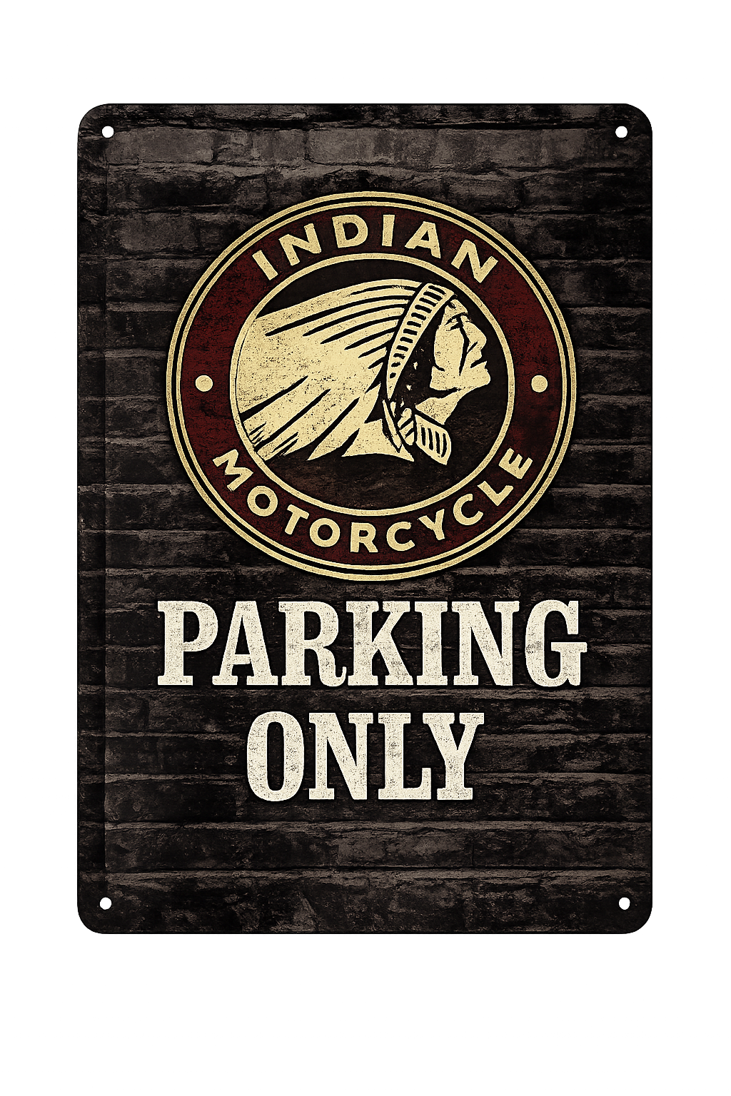 Wanddecoratie "Indian Motorcycle Parking Only"