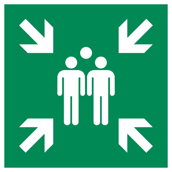 Verzamelplaats Sticker – Noodverzamelpunt ISO 7010 E007