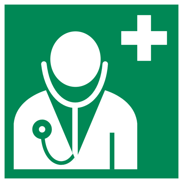 EHBO Post Sticker – Arts / Medische Hulp – ISO 7010 E009