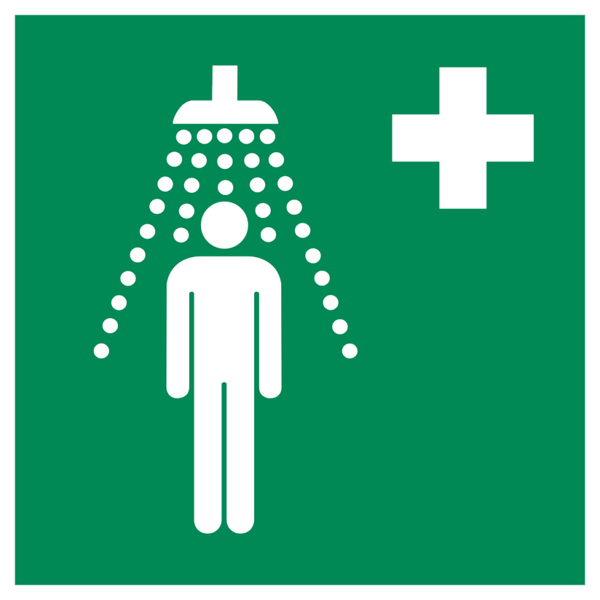 Nooddouche Sticker – Veiligheidsdouche – ISO 7010 E012