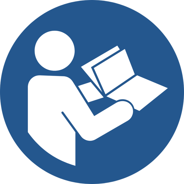ISO 7010 M002 – Handleiding lezen verplicht Sticker
