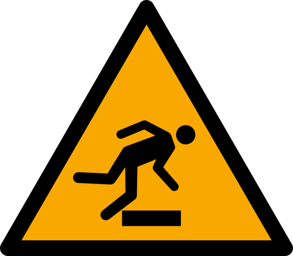 Struikelgevaar Sticker – ISO 7010 W007