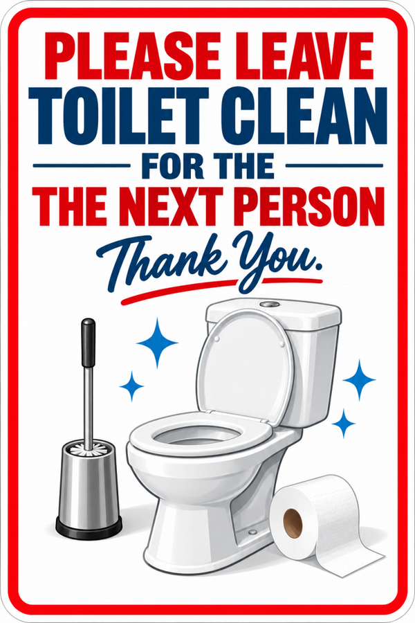 Toilet Schoon Achterlaten – Moderne Sticker